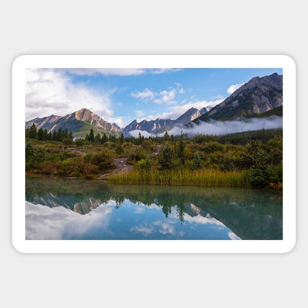 Ink Pots Johnston Canyon Banff Canada Reflection Sticker by WayneOxfordPh